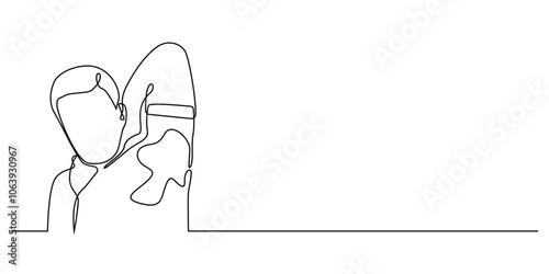 continuous line of man with wet armpit.one line drawing of man with bad body odor.single line of man's body odor problem.isolated white background