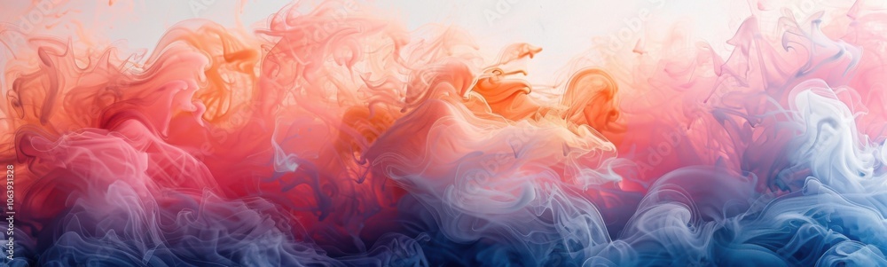 Abstract of colorful ink in water, banner, copy space Abstract of colorful ink in water, banner, copy space
