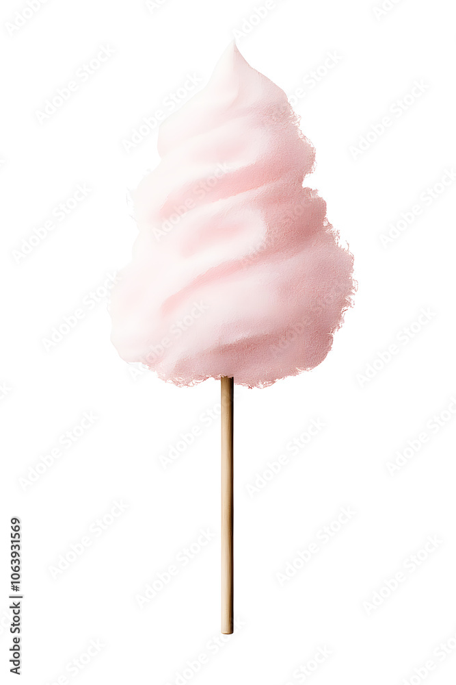 3d fluffy Pink Cotton candy on stick, isolated on white background 3d fluffy Pink Cotton candy on stick, isolated on white background