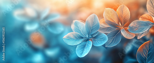 Blue Floral Texture Background in Pastel Colors