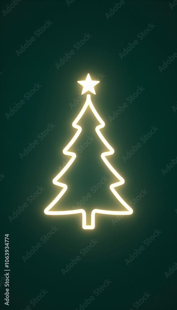 Neon Christmas tree outline, festive spirit, glowing design, dark green background
Neon Christmas tree outline, festive spirit, glowing design, dark green background