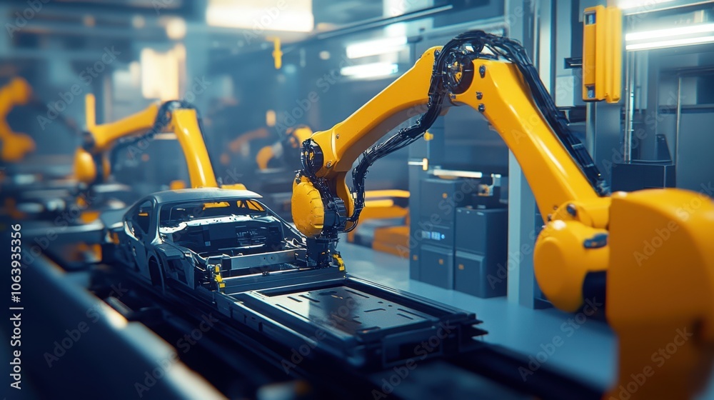 Fototapeta premium The Assembly Line with Robots