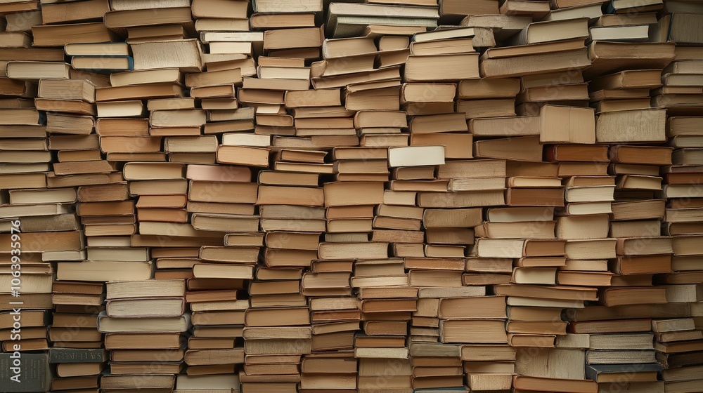 Many stacks of old books background. Many stacks of old books background.