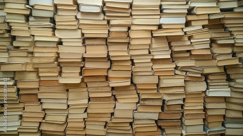 Many stacks of old books, background. Many stacks of old books, background.