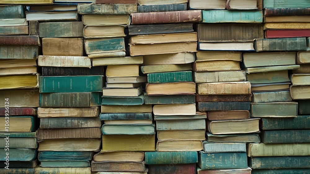 Many stacks of old books texture background. Many stacks of old books texture background.