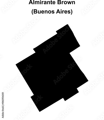 Almirante Brown department (Buenos Aires) blank outline map