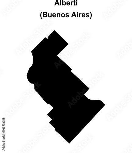 Alberti department (Buenos Aires) blank outline map photo