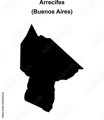 Arrecifes department (Buenos Aires) blank outline map