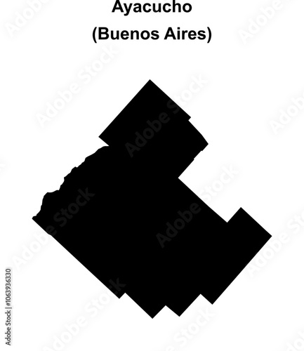 Ayacucho department (Buenos Aires) blank outline map