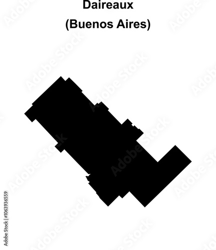 Daireaux department (Buenos Aires) blank outline map