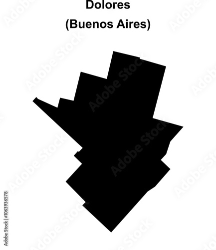 Dolores department (Buenos Aires) blank outline map