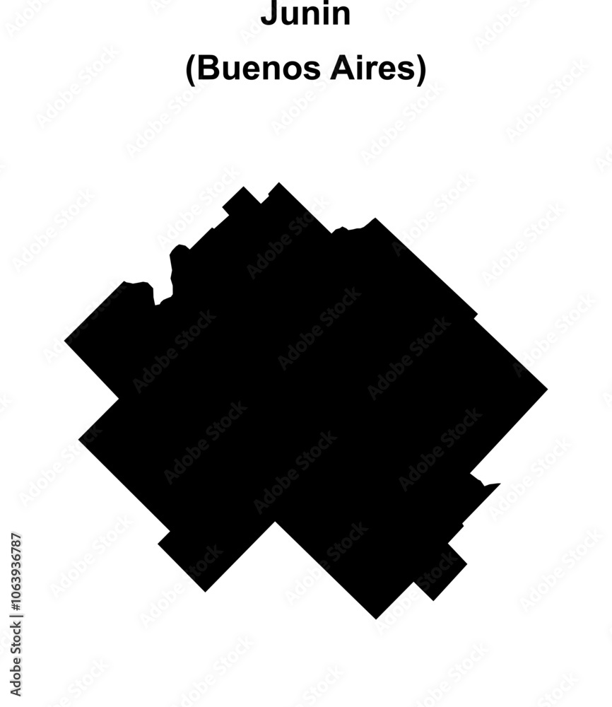 Junin department (Buenos Aires) blank outline map Junin department (Buenos Aires) blank outline map