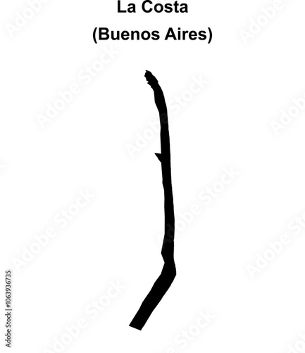 La Costa department (Buenos Aires) blank outline map