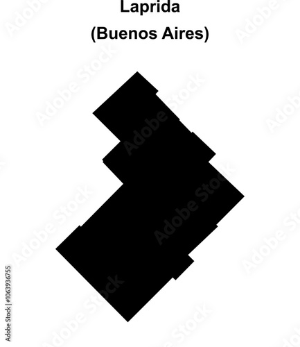 Laprida department (Buenos Aires) blank outline map