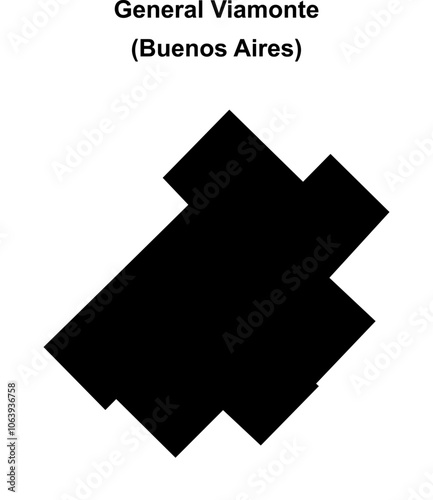 General Viamonte department (Buenos Aires) blank outline map