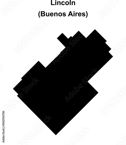 Lincoln department (Buenos Aires) blank outline map