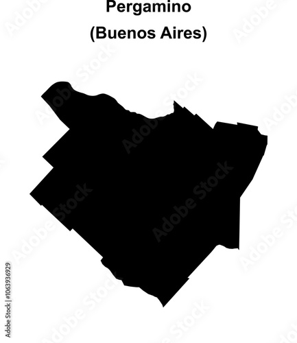 Pergamino department (Buenos Aires) blank outline map