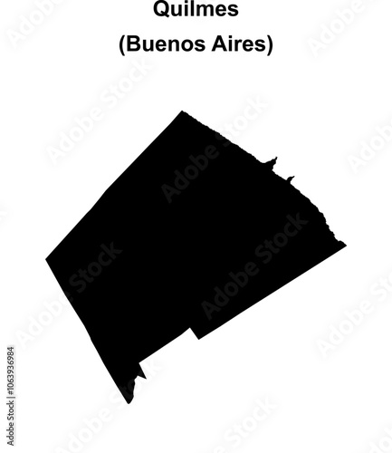 Quilmes department (Buenos Aires) blank outline map