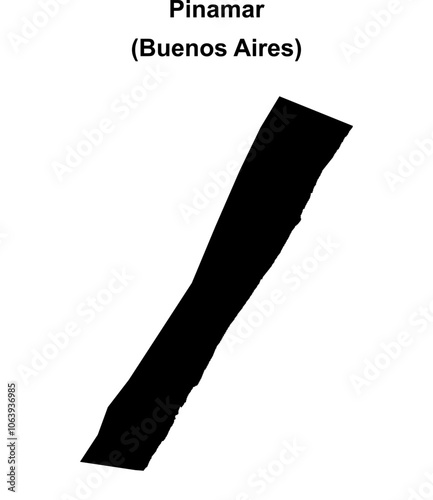Pinamar department (Buenos Aires) blank outline map