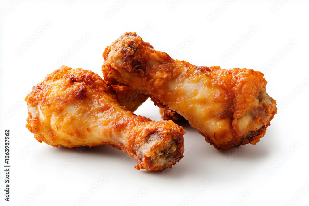Savoring the golden crispy fried chicken drumsticks at a festive gathering Savoring the golden crispy fried chicken drumsticks at a festive gathering