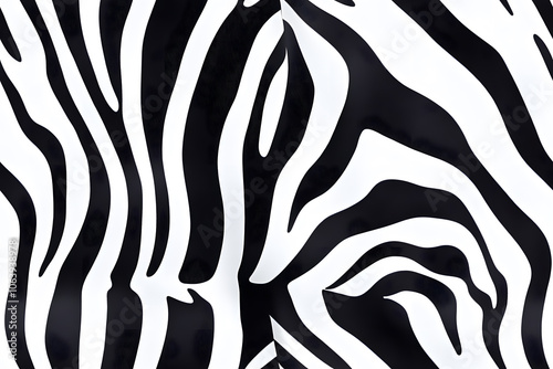 Realistic fur zebra seamless pattern photo