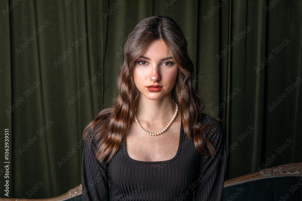 Fototapeta premium Portrait of a young beautiful girl