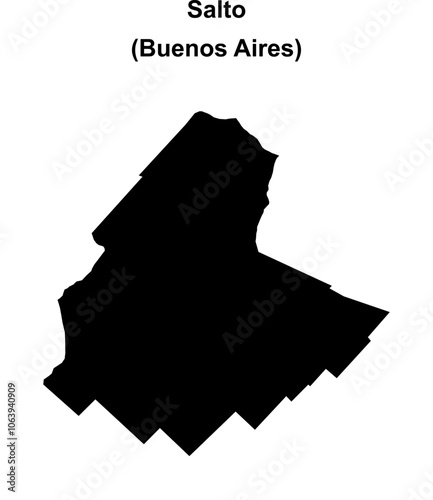 Salto department (Buenos Aires) blank outline map
