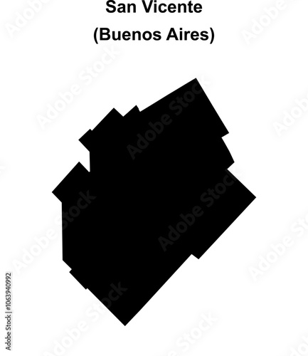 San Vicente department (Buenos Aires) blank outline map