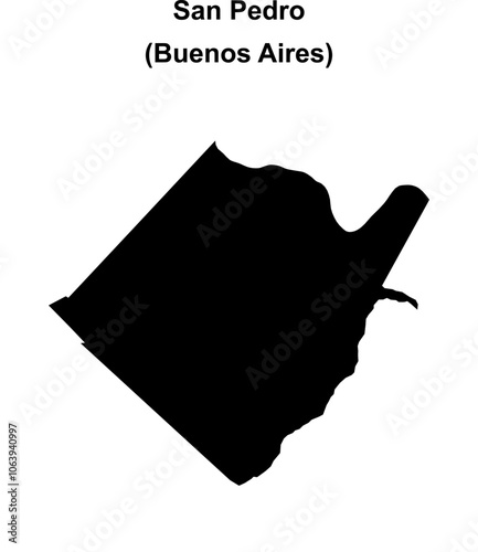 San Pedro department (Buenos Aires) blank outline map