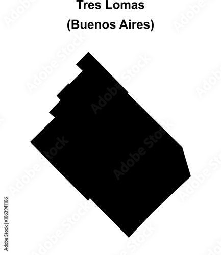 Tres Lomas department (Buenos Aires) blank outline map