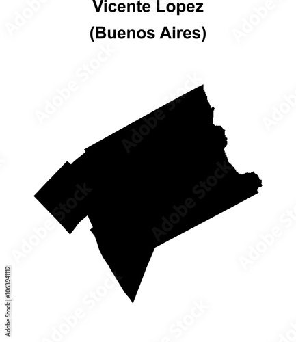 Vicente Lopez department (Buenos Aires) blank outline map