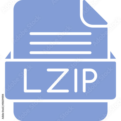 LZIP File Format Vector Icon Design
