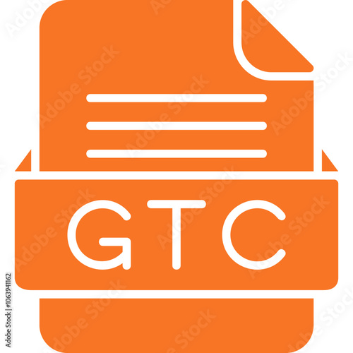 GTC File Format Vector Icon Design