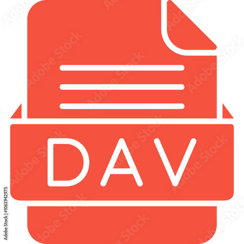 DAV File Format Vector Icon Design