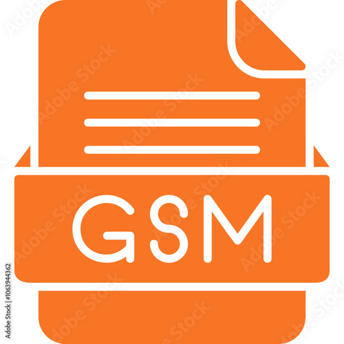 GSM File Format Vector Icon Design