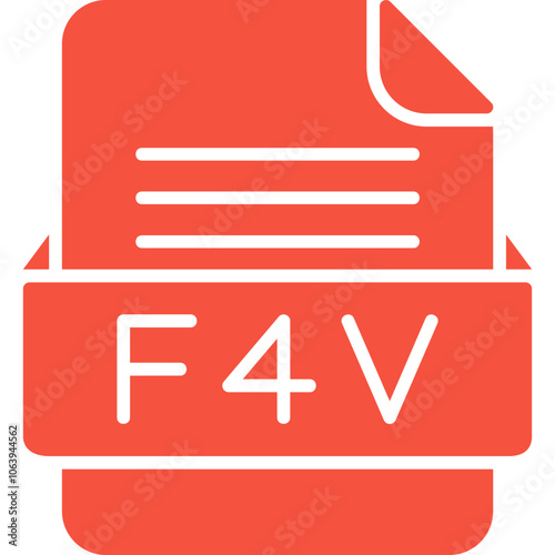 F4V File Format Vector Icon Design