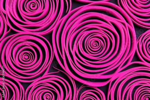 Abstract background of pink paper rose swirl pattern.