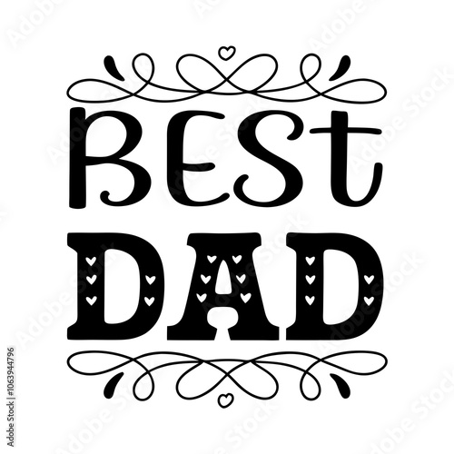 Typography Design Best Dad vector illustration