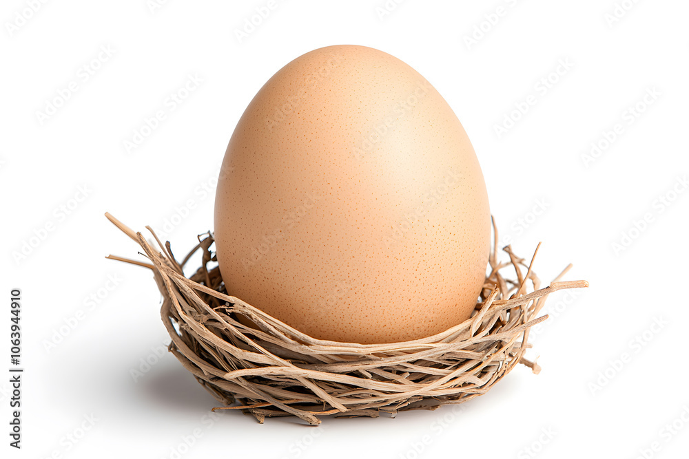 Nest with egg isolated on white background Nest with egg isolated on white background