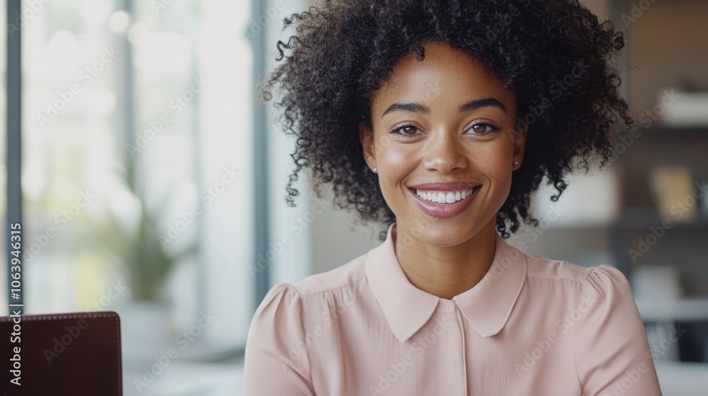 The Smiling Businesswoman in Office The Smiling Businesswoman in Office
