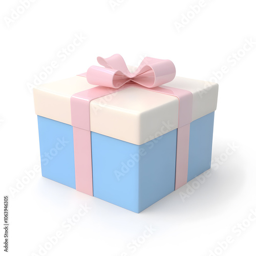 3d gift box for ui design isolated on white background