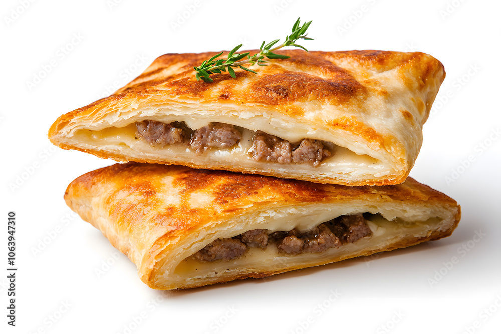 Pie with meat isolated on white background Pie with meat isolated on white background