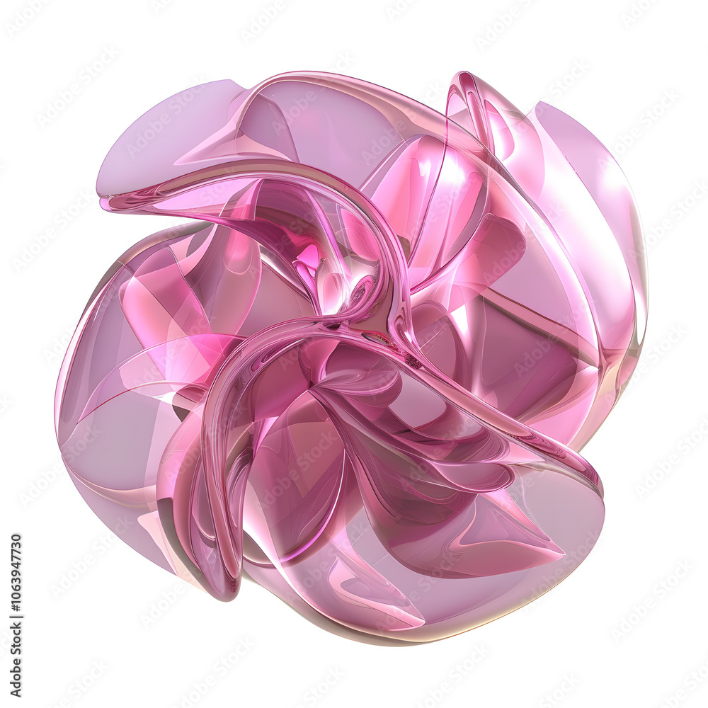 3d glossy pink organic shape isolated on white background 3d glossy pink organic shape isolated on white background