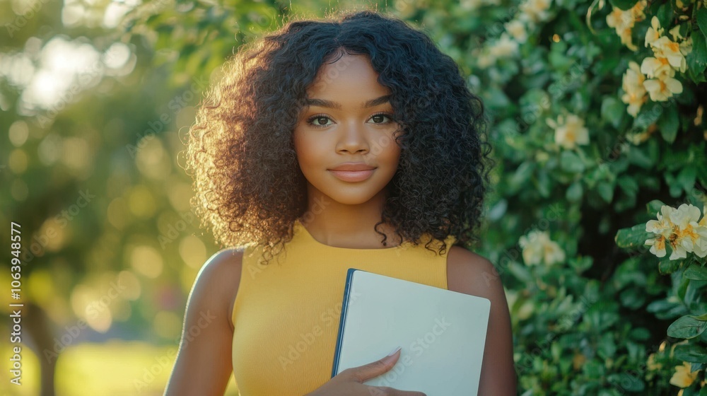 Fototapeta premium The Young Woman with Book