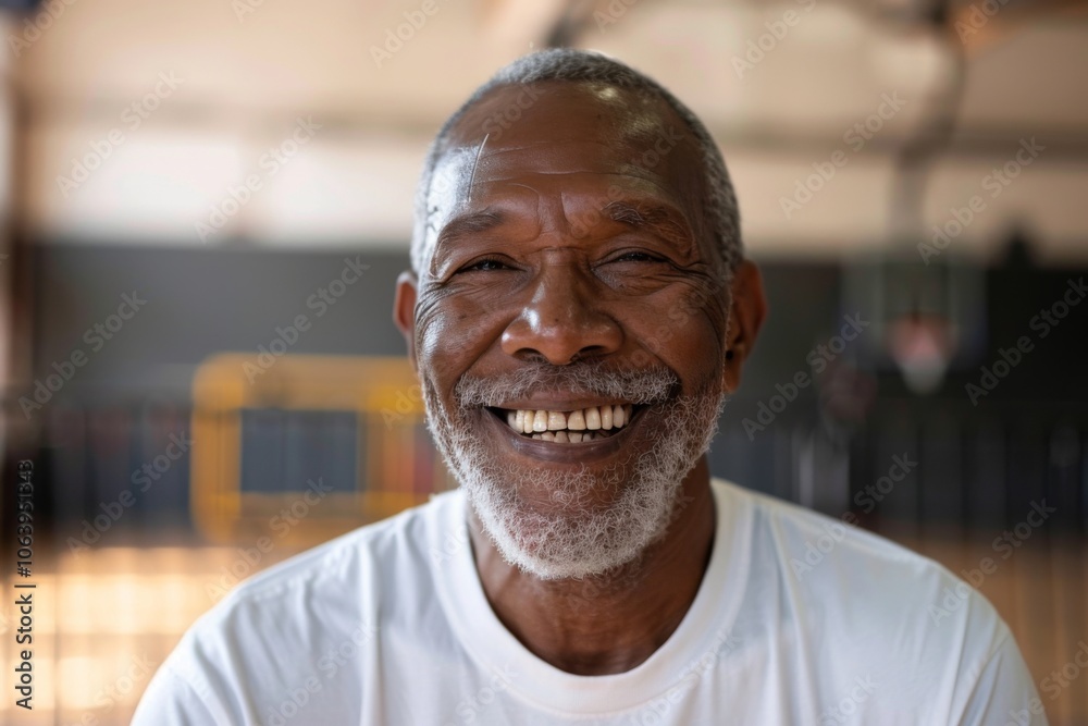 Smiling portrait of a senior male African American basketball player Smiling portrait of a senior male African American basketball player