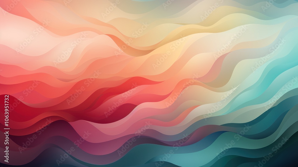 Abstract waves of color blending in soft gradients create a calming visual experience. Abstract waves of color blending in soft gradients create a calming visual experience.
