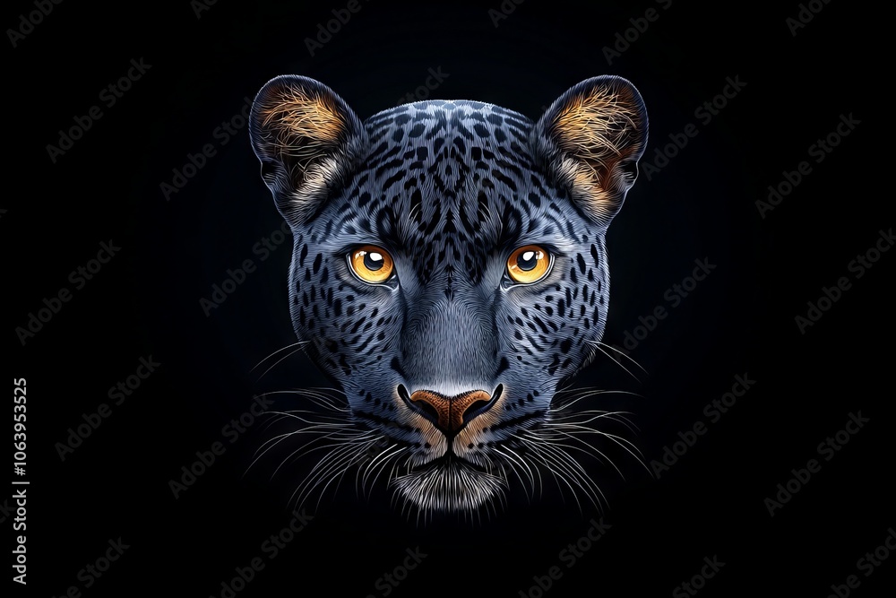 Obraz premium Animal cinematic face, digital art, illustration, Vector, design