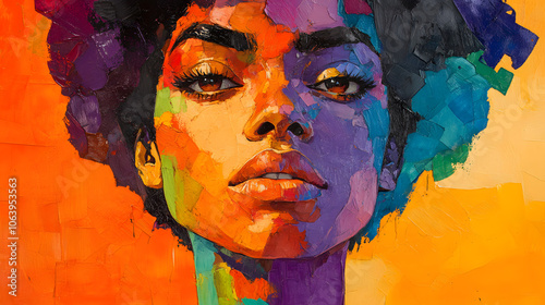 Vászonkép Create a stunning and vibrant portrait of a woman that captures her essence through exaggerated features and a dynamic color palette inspired by Fauvism