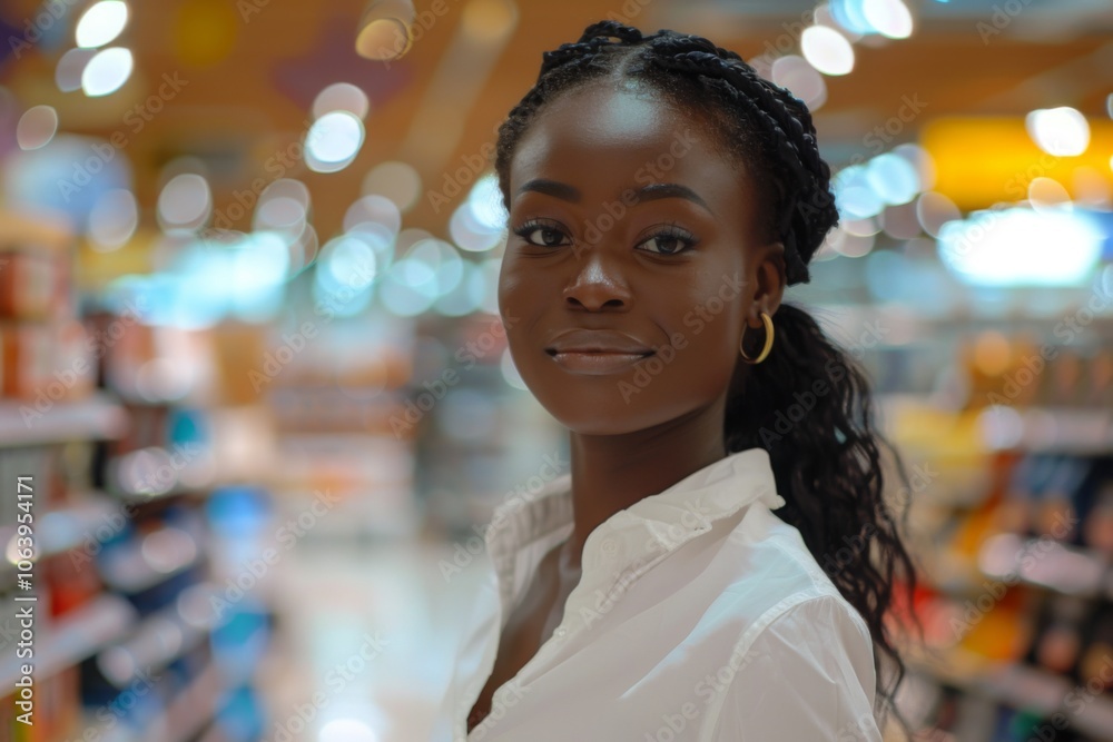 Young adult african american female retail sales associate Young adult african american female retail sales associate