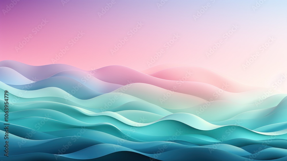Abstract waves in soft pastel colors create a calming, serene atmosphere. Abstract waves in soft pastel colors create a calming, serene atmosphere.